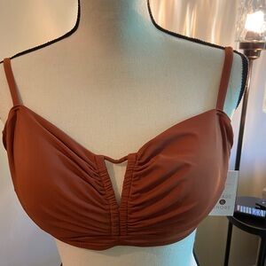 Shade & Shore Burnt Orange Bikini Top Size 34D